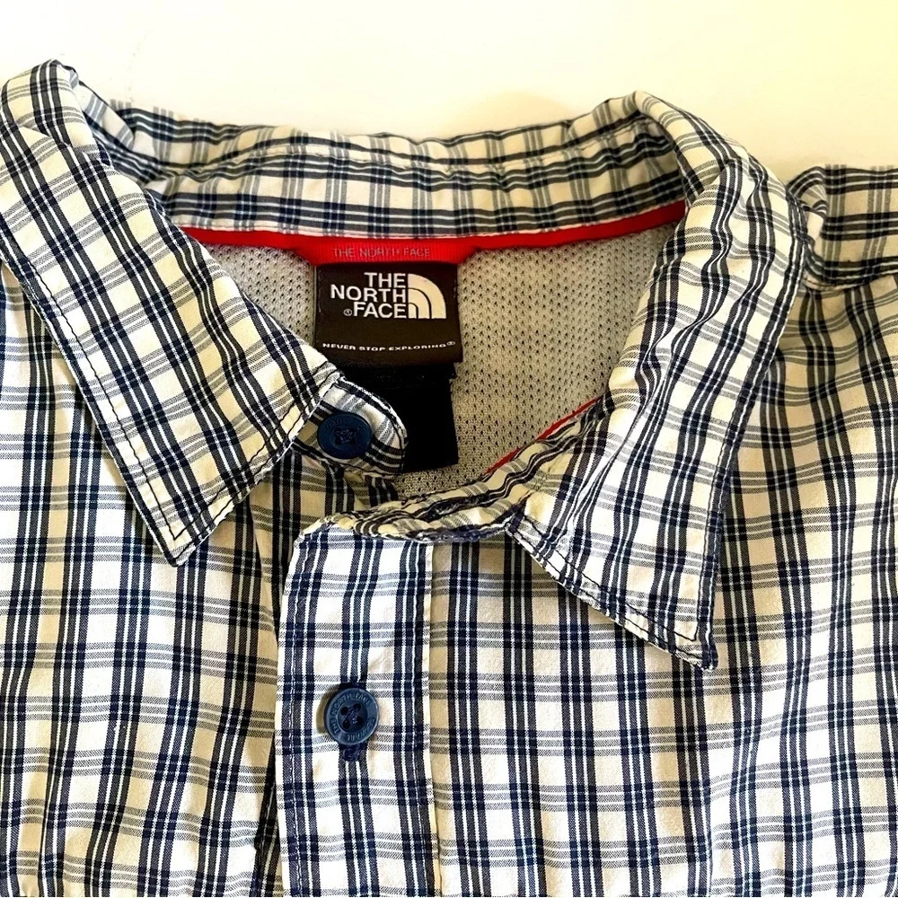 The North Face Men's Blue Checkered Shirt size XL